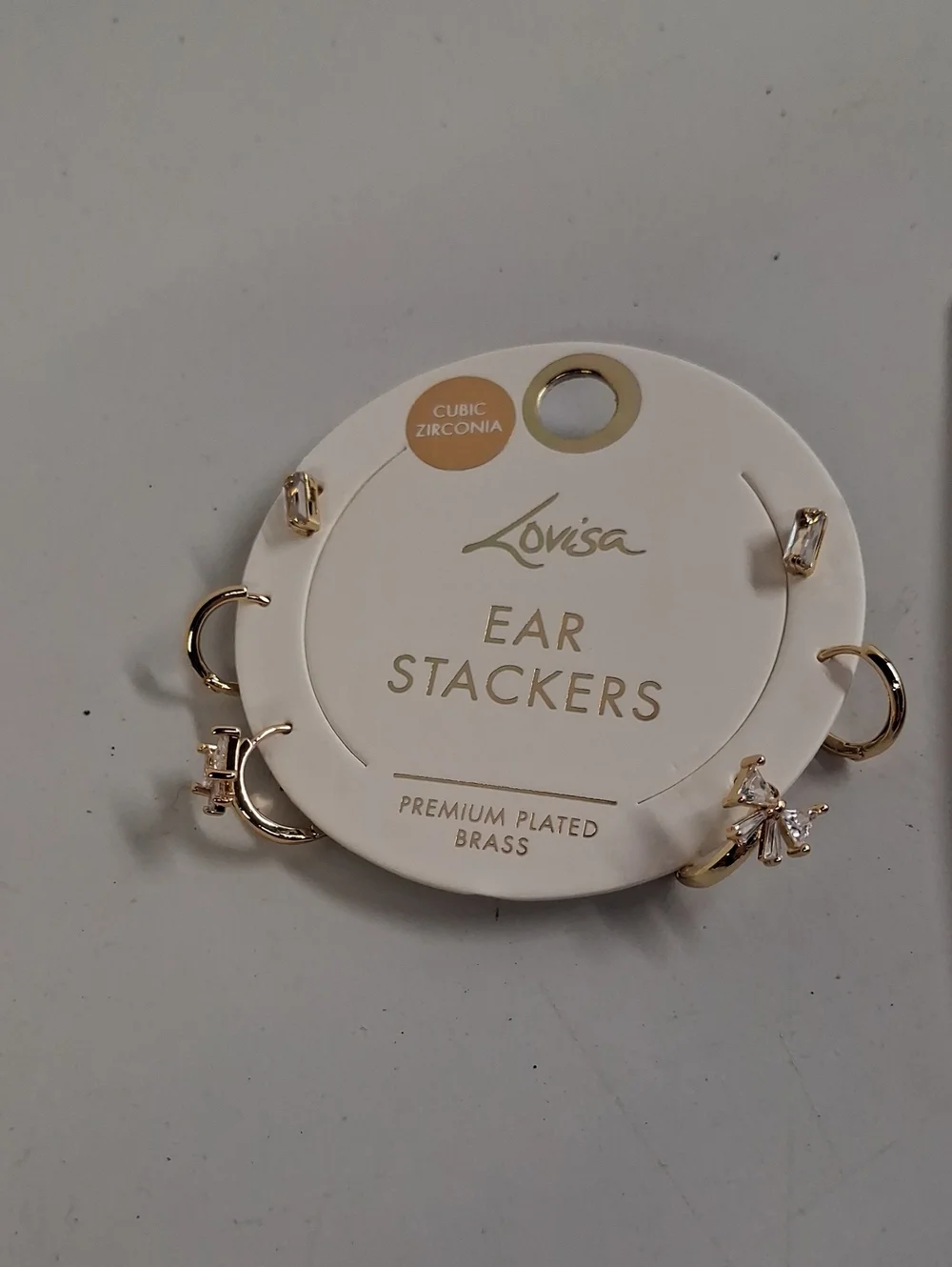 NWT Lovisa Floral & Heart Clip-On and Ear Stacker Set - Pink, Blue, Gold